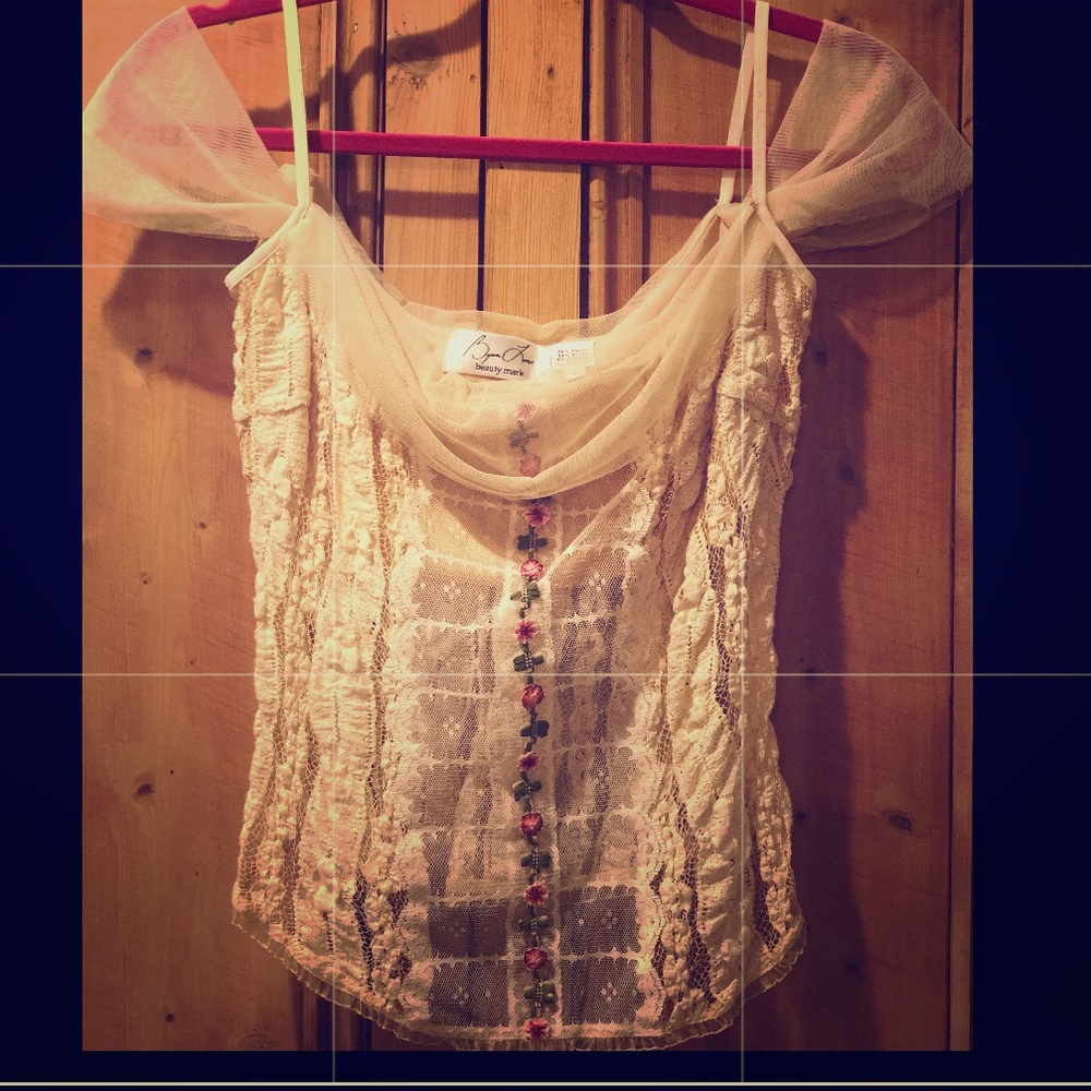 Byron Lars rose appliqué Lace Cami